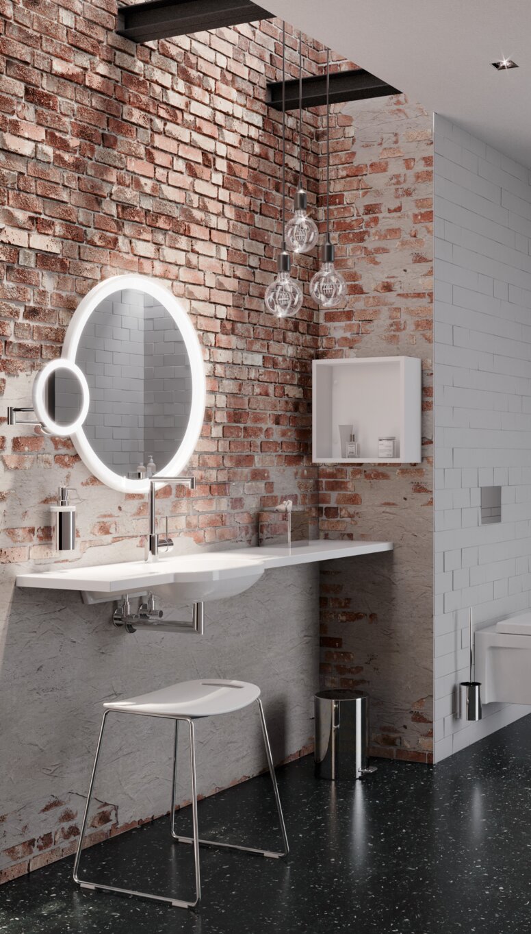 HEWI hotel bathroom with universal products Universal products from HEWI in Hotel